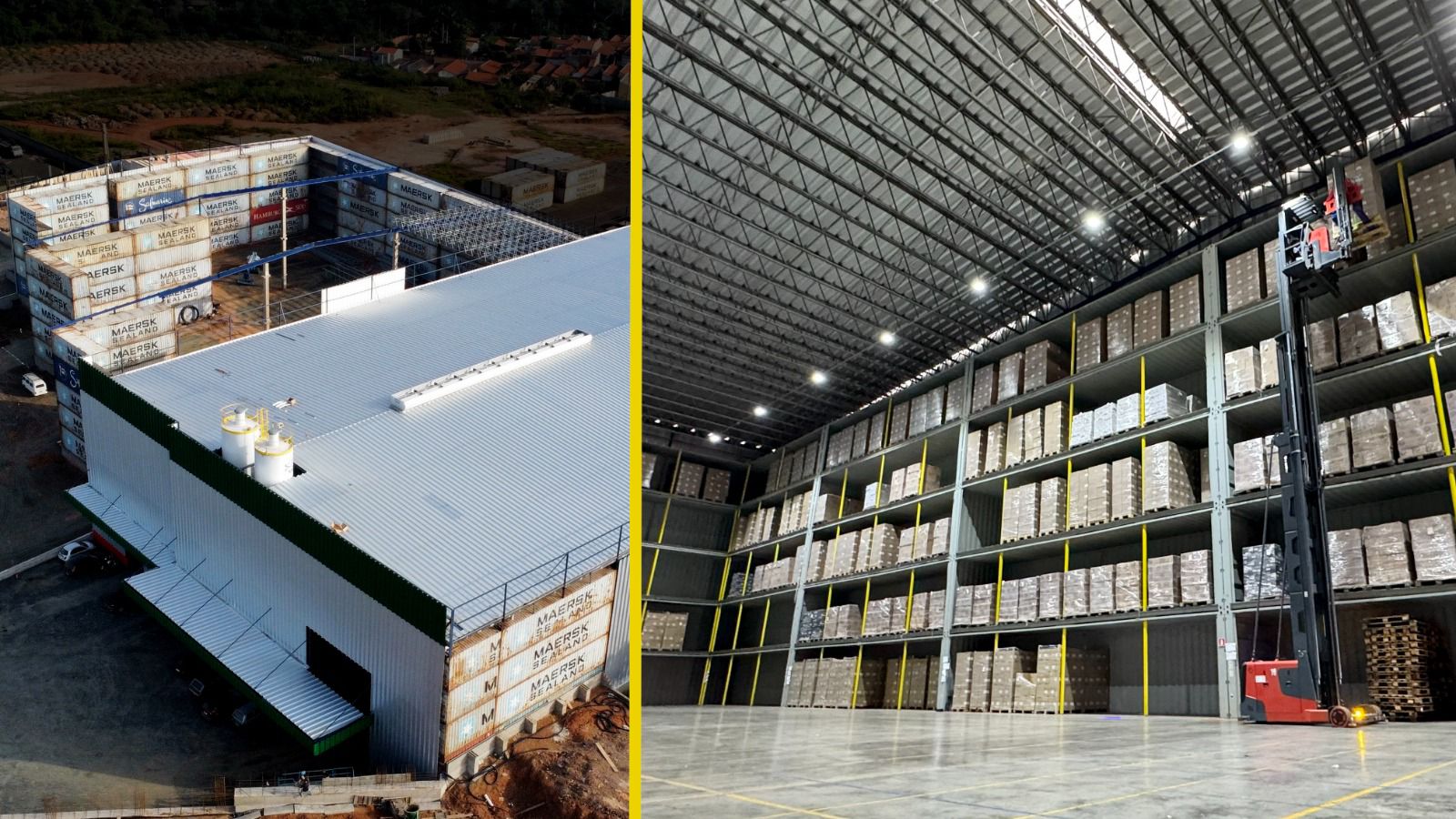 Construção inovadora do maior galpão do mundo feito com 1040 contêiners HC reciclados