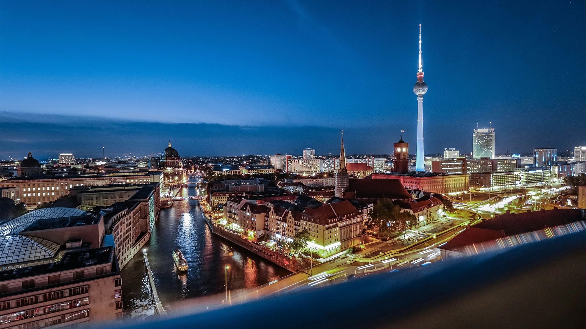 Skyline of Berlin at night