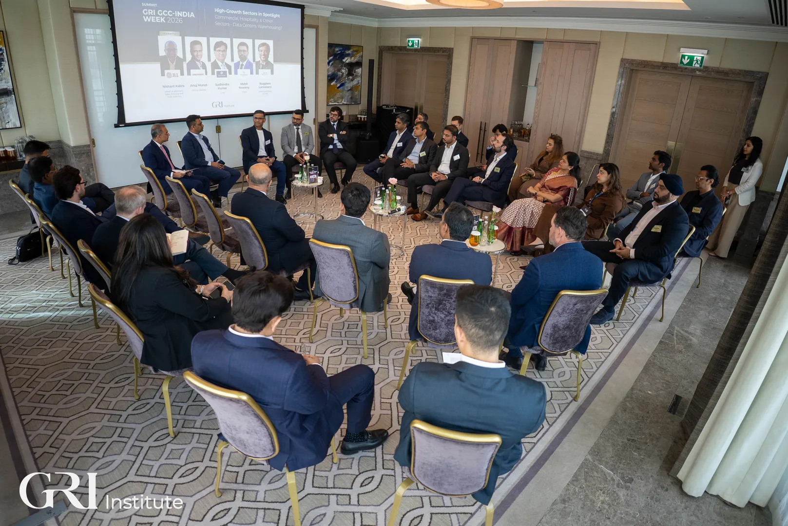 A group of industry leaders gathered in Abu Dhabi during the GRI GCC-India Week 2026