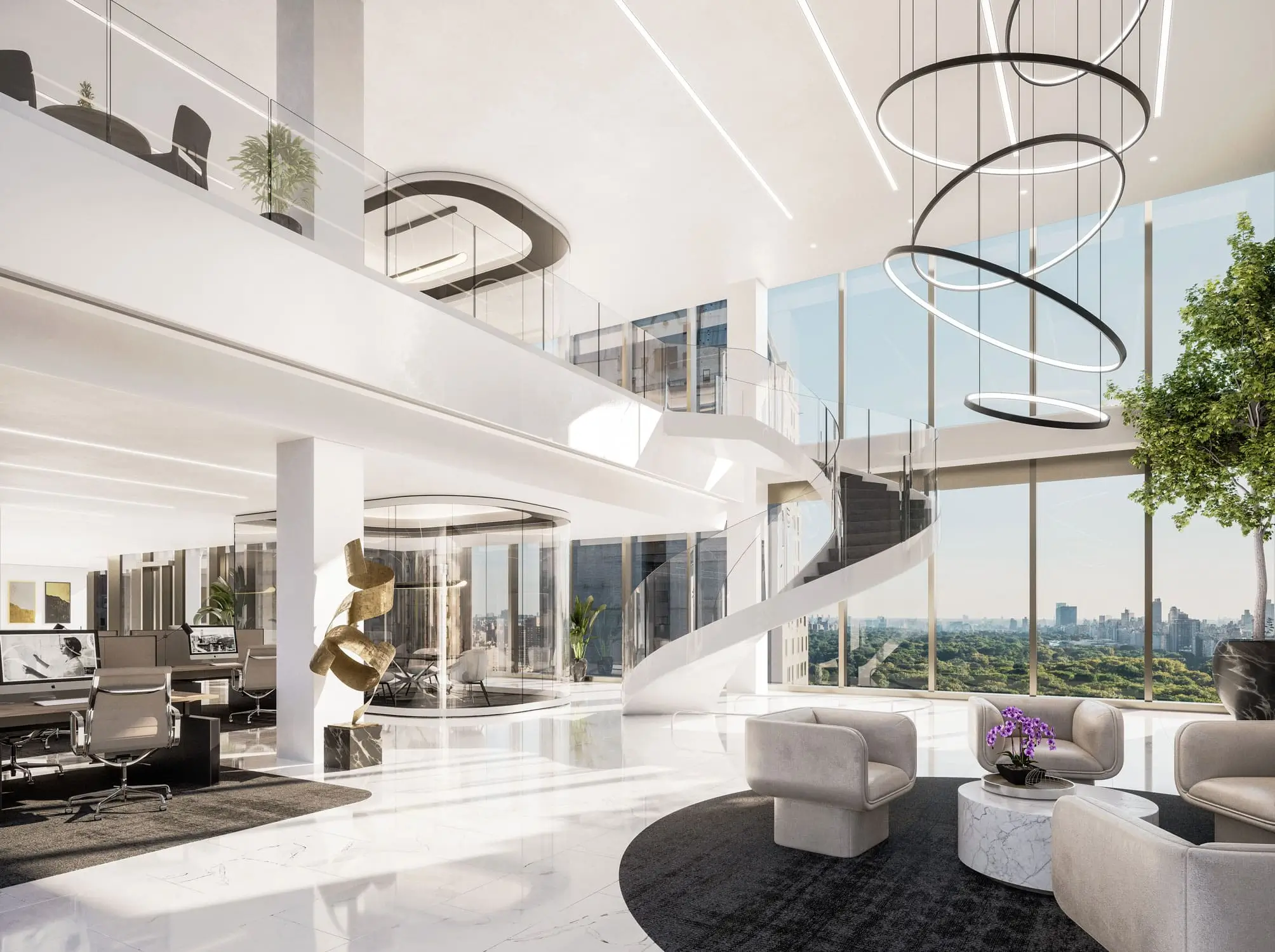 Close-up of the 125 West 57th Double Height Duplex